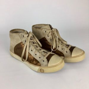 UGG Cayha Metallic Bronze High Top Sneakers 8